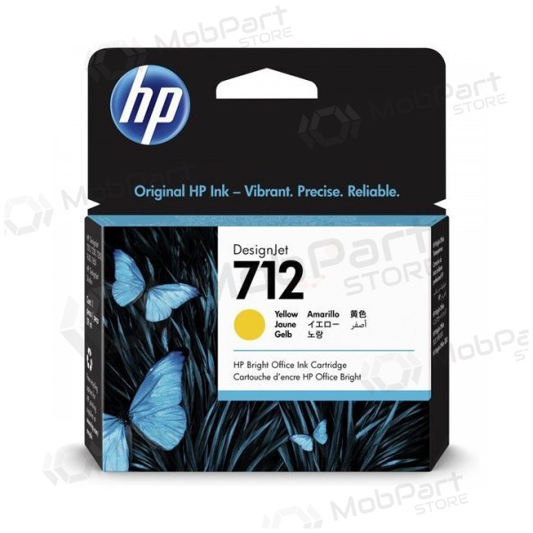 HP No.712 (3ED69A), Gelb Patrone Rašaliniams spausdintuvams, 29ml.