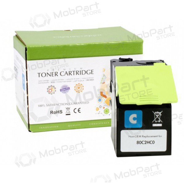 Kompatible Static Control Lexmark 802HC (80C2HC0) Cyan Tonerkartusche, 3.000 Seiten.